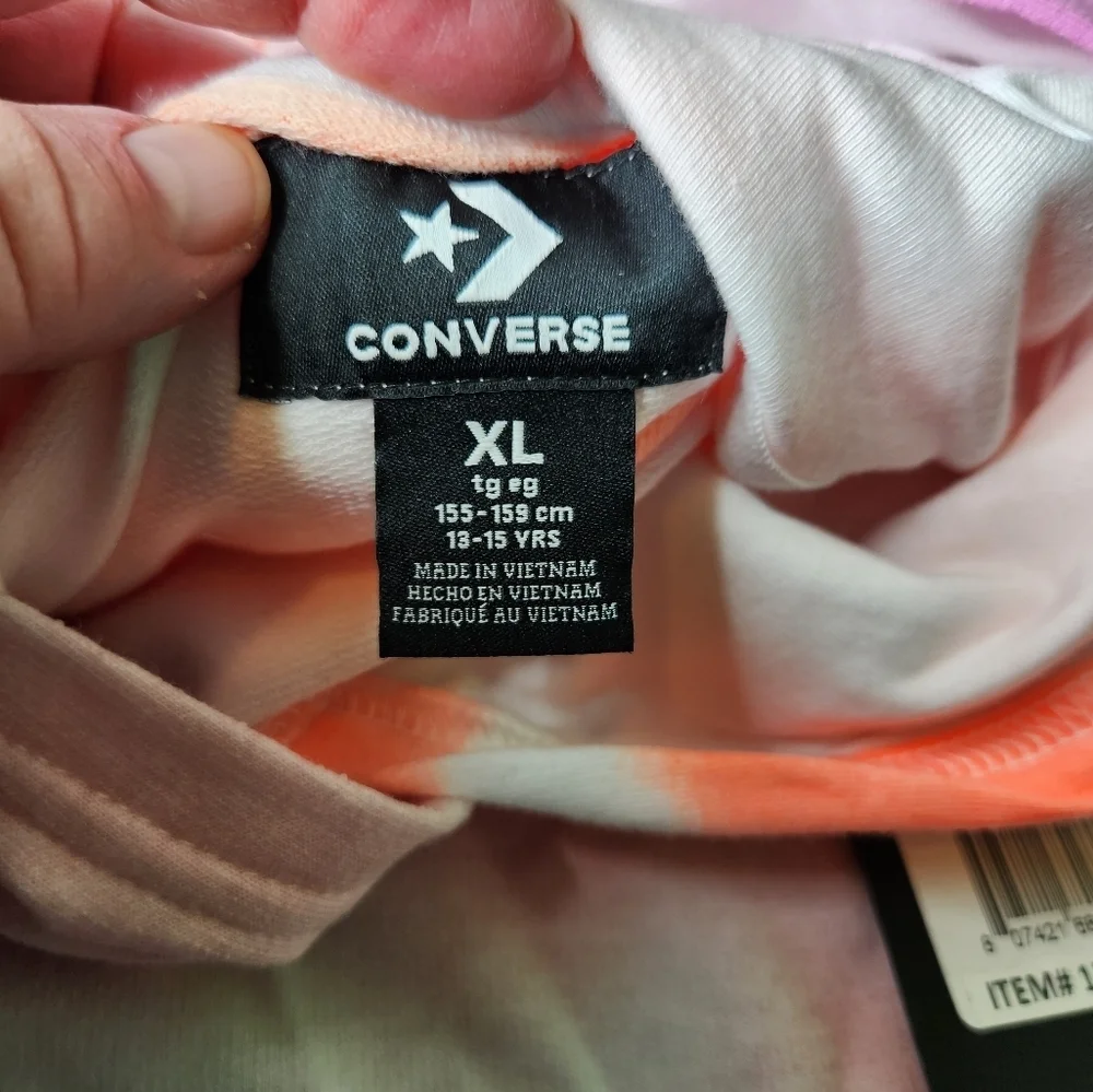 Converse XL Girl's All Over Print Tie-Dye Boxy Hoodie (Big Kids) Size XL